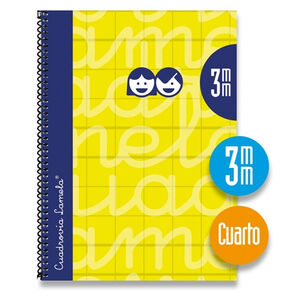 BLOC A5 3MM TAPA EXTRADURA CUADROVIA 80 HOJAS AMARILLO LAMELA