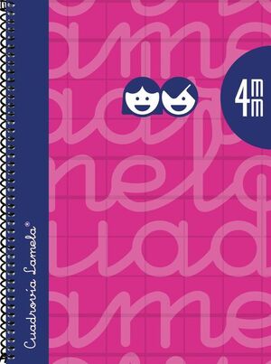 BLOC A5 ESPIRAL 4MM CUADROVIA 80 HOJAS 70 GRS. TAPA EXTRA DURA FUCSIA LAMELA