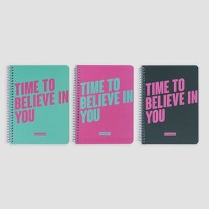 SET DE 3 CUADERNOS A5  TIME TO BELIEVE IN YOU MR. WONDERFUL