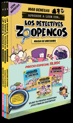 PACK APRENDE A LEER CON... LOS DETECTIVES ZOOPENCOS 4, 5 Y 6: EN LETRA MAYUSCULA