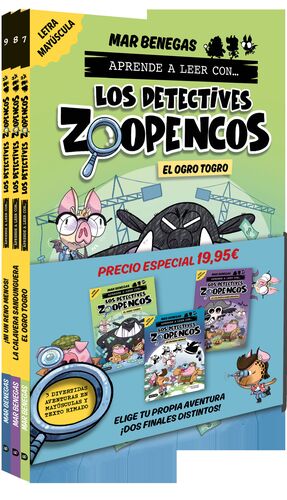 PACK APRENDE A LEER CON..LOS DETECTIVES ZOOPENCOS 7,8 Y 9: EN LETRA MAYUSCULAS