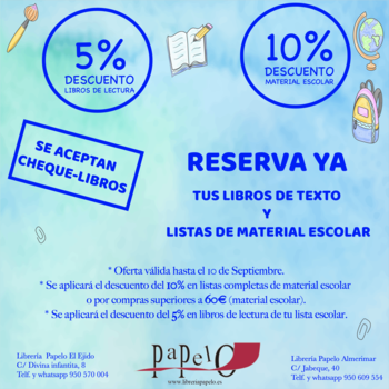 Reserva tus libros y materiales para el curso 2022-2023